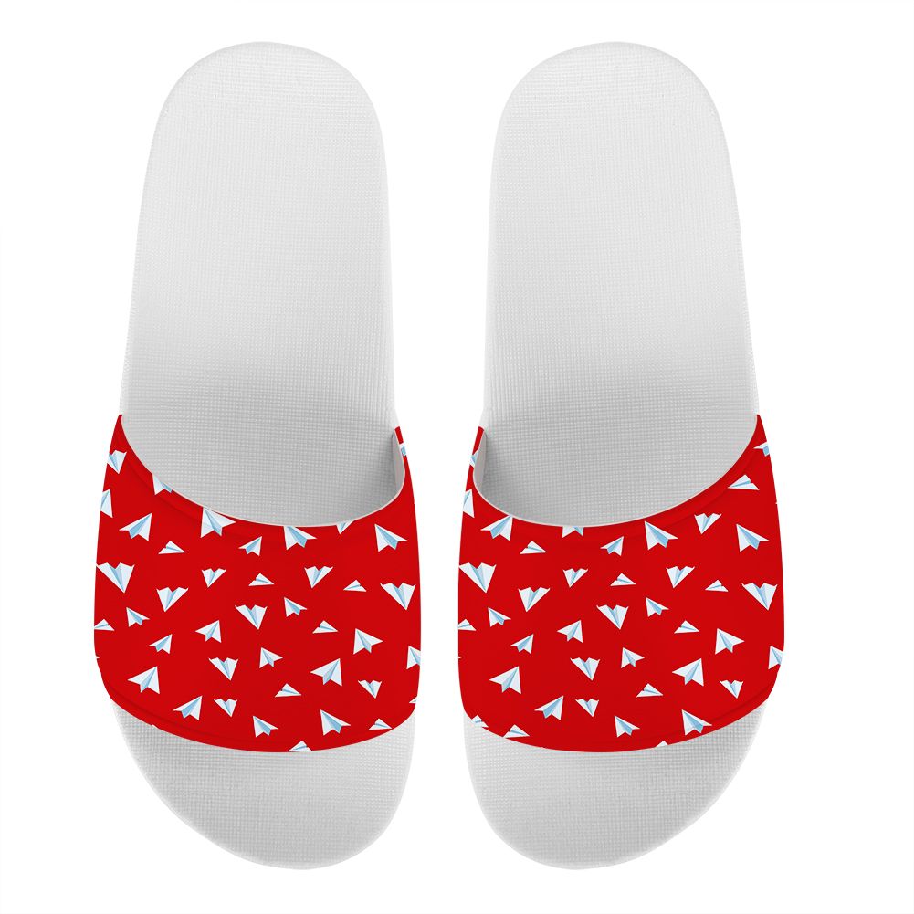 Paper Airplanes (Red) Designed Sport Slippers