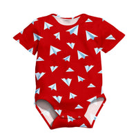 Thumbnail for Paper Airplanes (Red) Designed 3D Baby Bodysuits