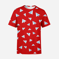 Thumbnail for Paper Airplanes (Red) Designed 3D T-Shirts