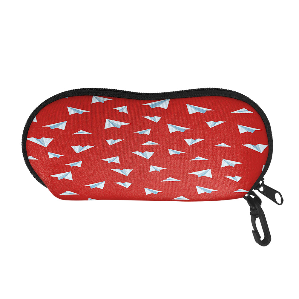 Paper Airplanes (Red) Designed Glasses Bag