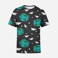 Thumbnail for Paper Planes & Earth Designed 3D T-Shirts