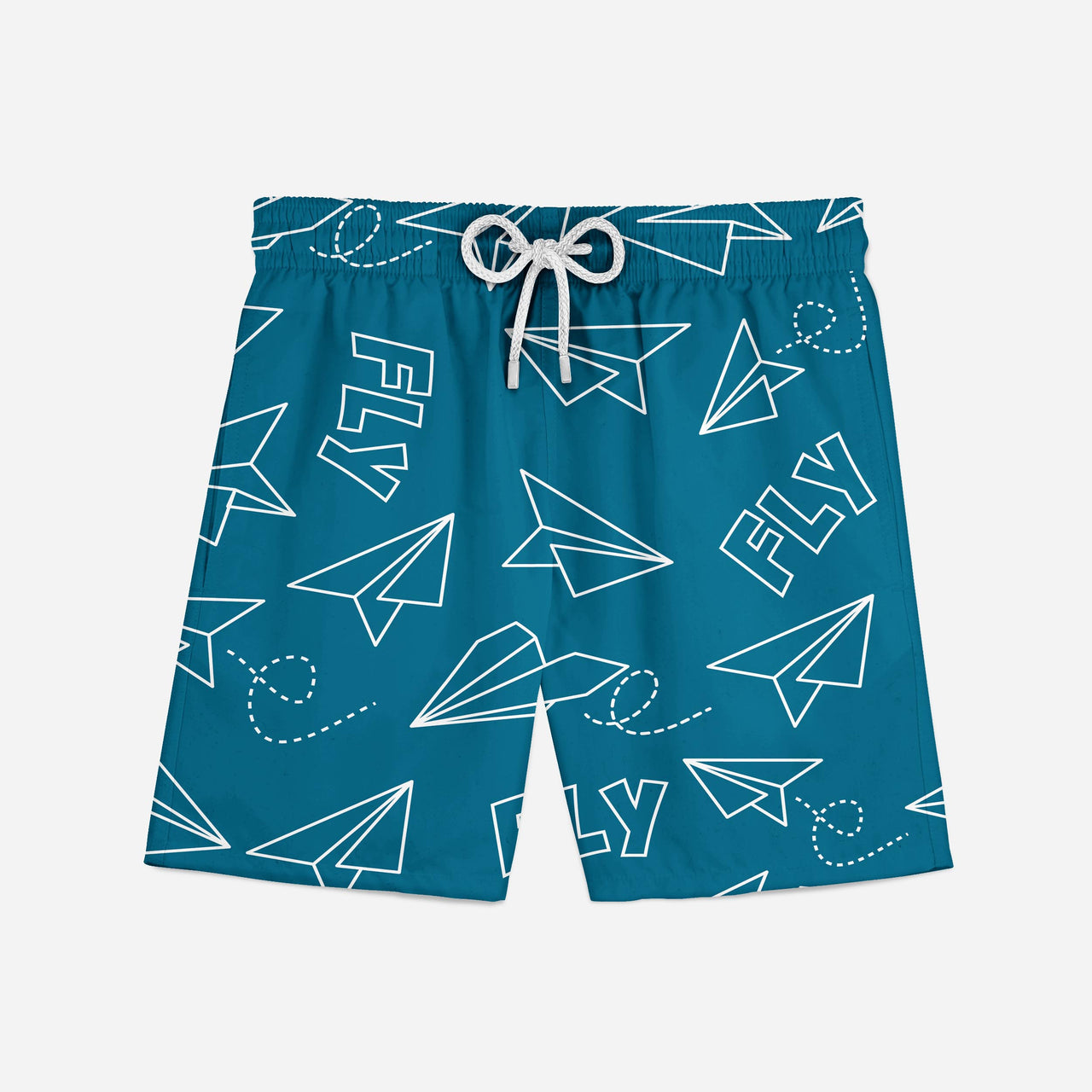 Paper Airplane & Fly Designed Swim Trunks & Shorts