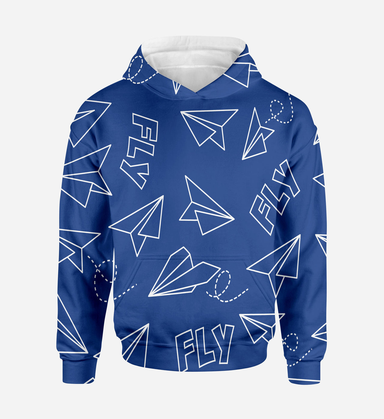 Paper Airplane & Fly (Blue) Printed 3D Hoodies
