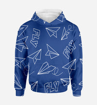 Thumbnail for Paper Airplane & Fly (Blue) Printed 3D Hoodies