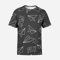 Thumbnail for Paper Airplane & Fly (Gray) Designed 3D T-Shirts