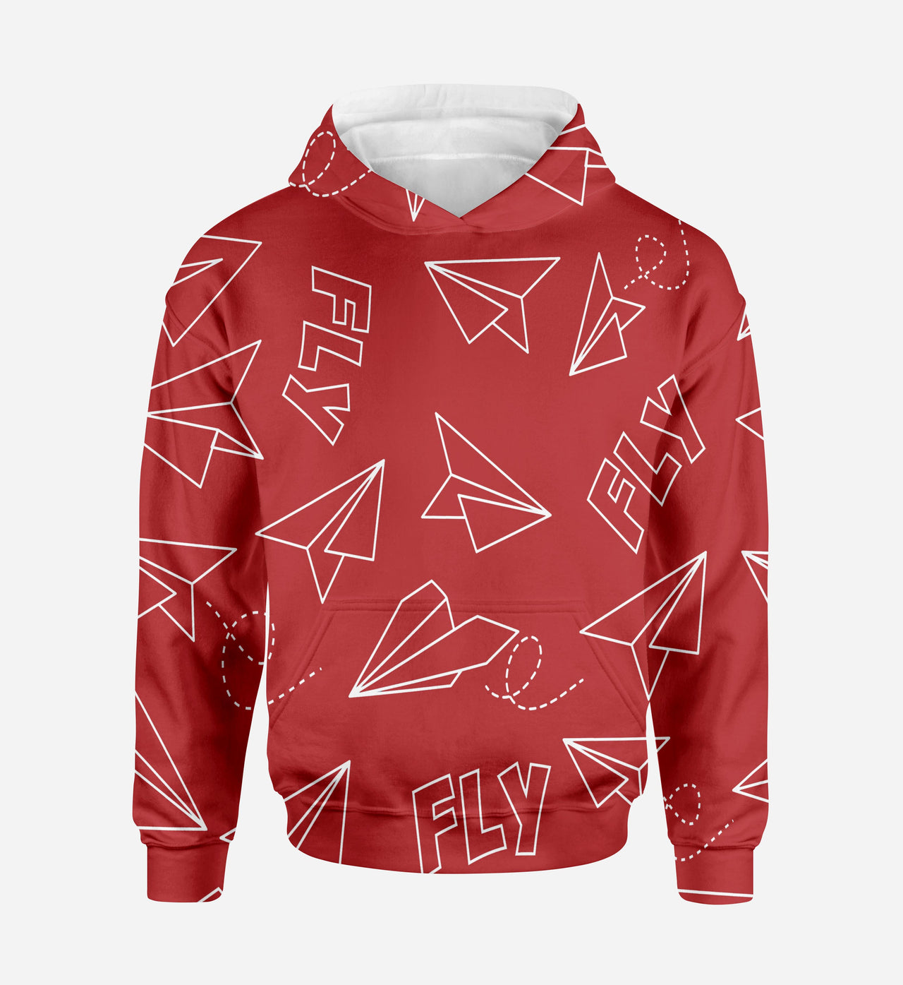 Paper Airplane & Fly (Red) Printed 3D Hoodies