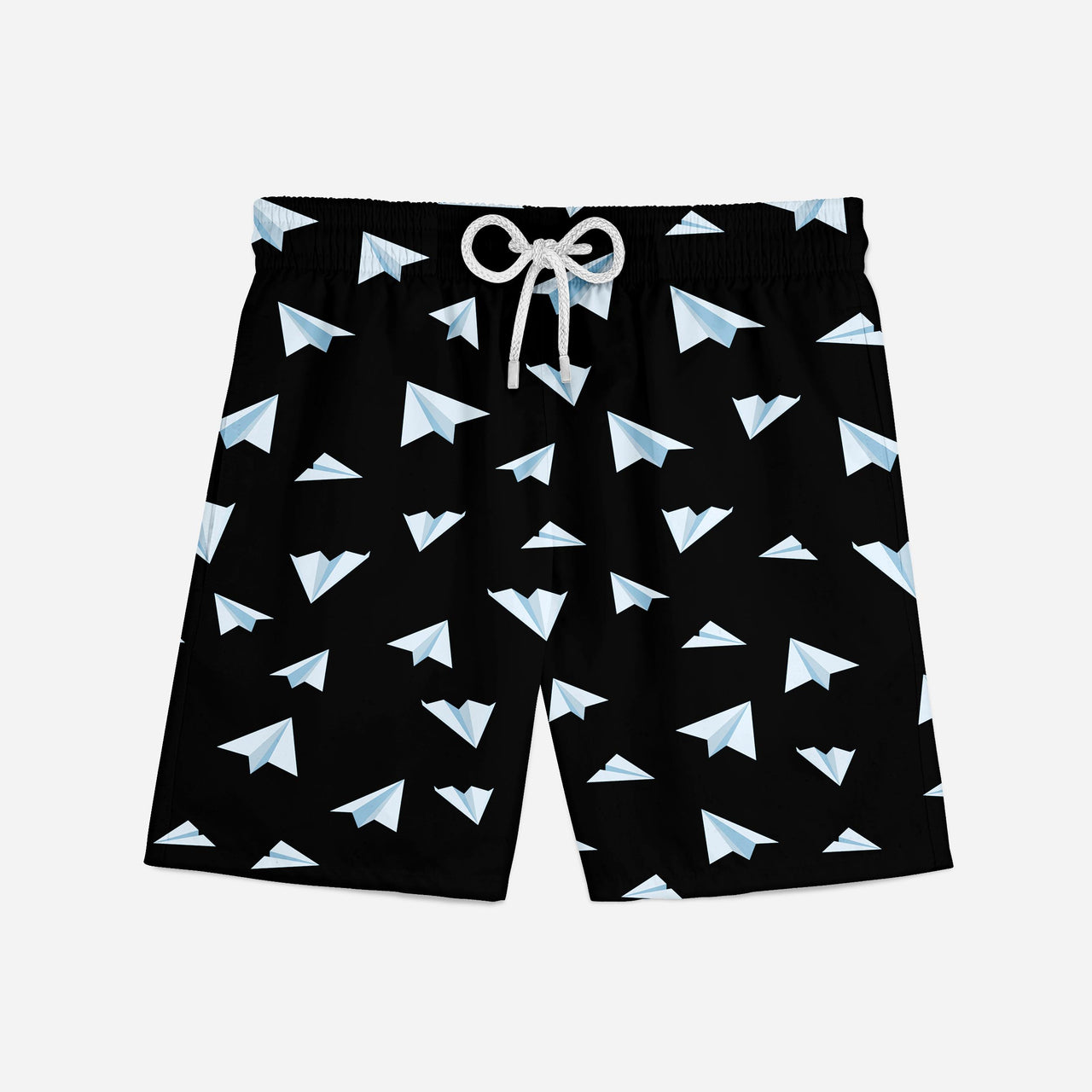 Paper Airplanes (Black) Designed Swim Trunks & Shorts