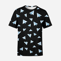 Thumbnail for Paper Airplanes (Black) Designed 3D T-Shirts