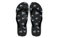 Thumbnail for Paper Airplanes (Gray) Designed Slippers (Flip Flops)