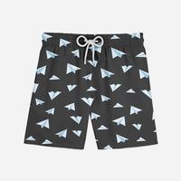 Thumbnail for Paper Airplanes (Gray) Designed Swim Trunks & Shorts
