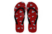 Thumbnail for Paper Airplanes (Red) Designed Slippers (Flip Flops)