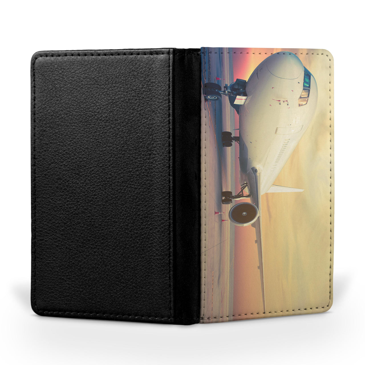 Parked Aircraft During Sunset Printed Passport & Travel Cases
