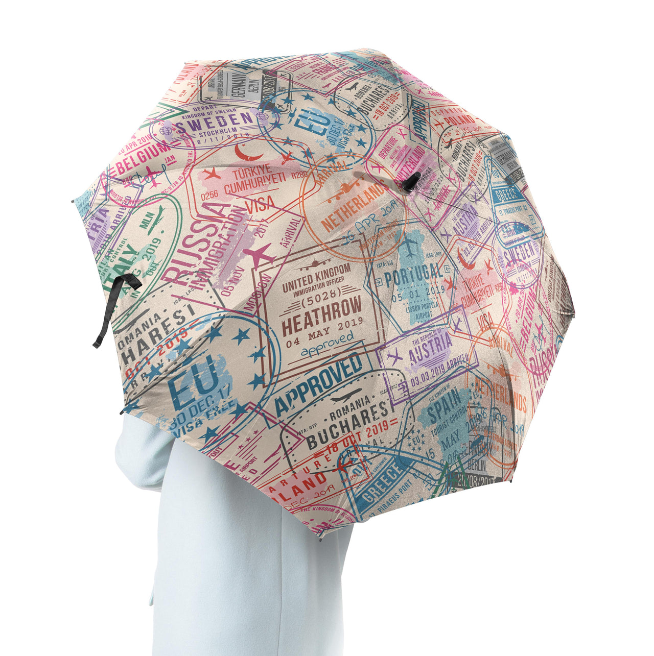 Passport Stamps Designed Umbrella