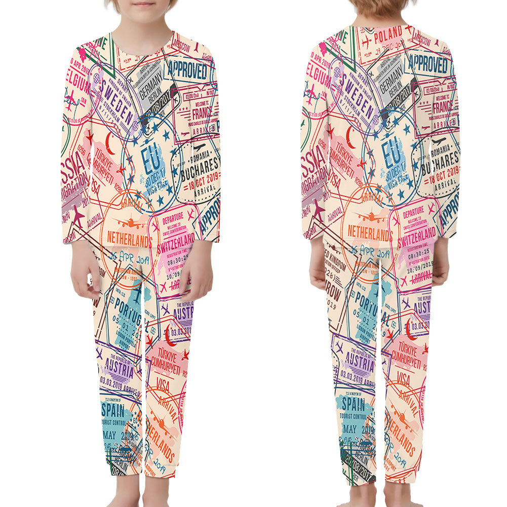 Passport Stamps Designed "Children" Pijamas