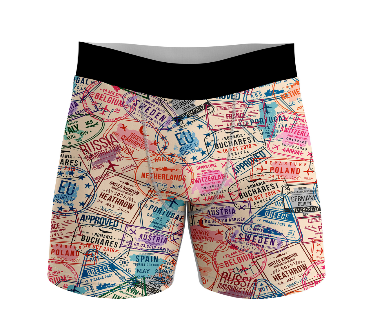 Passport Stamps Designed Men Boxers