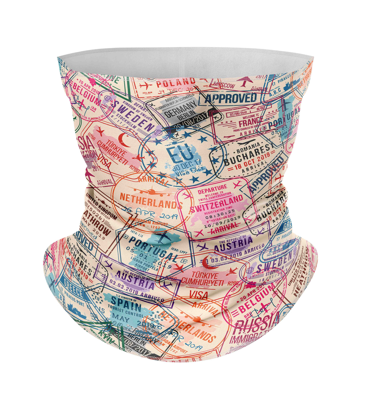 Passport Stamps Designed Full Face & Ski Masks