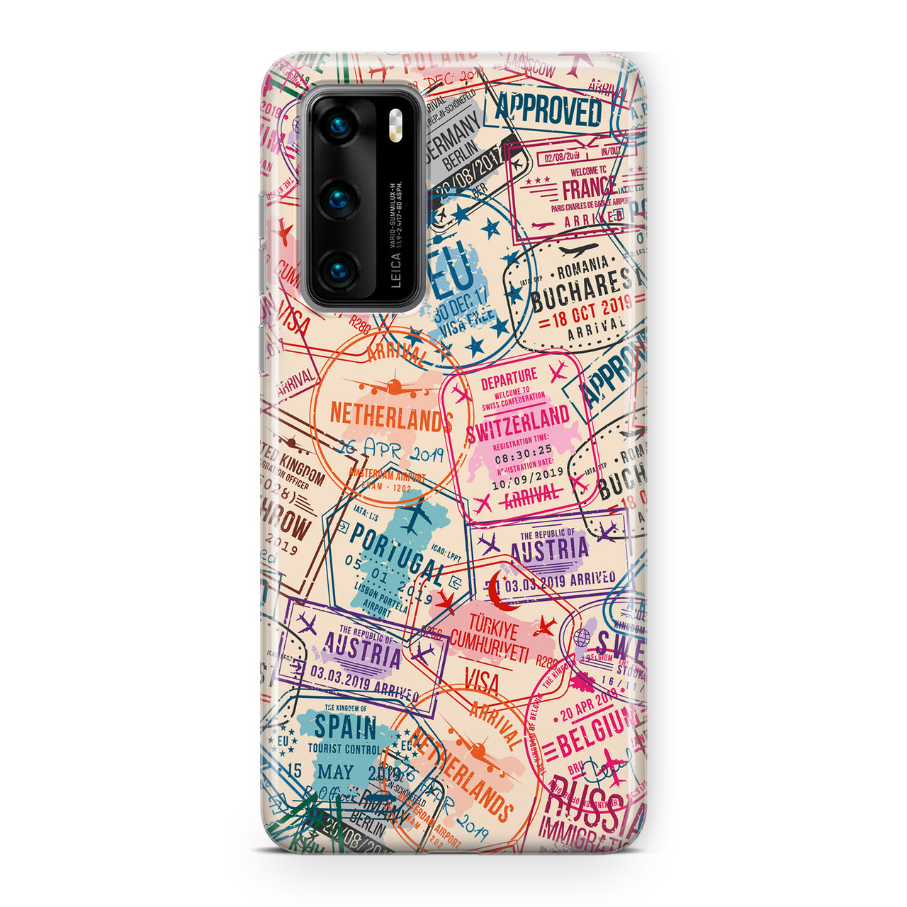 Passport Stamps Designed Huawei Cases