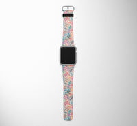 Thumbnail for Passport Stamps Designed Leather Apple Watch Straps