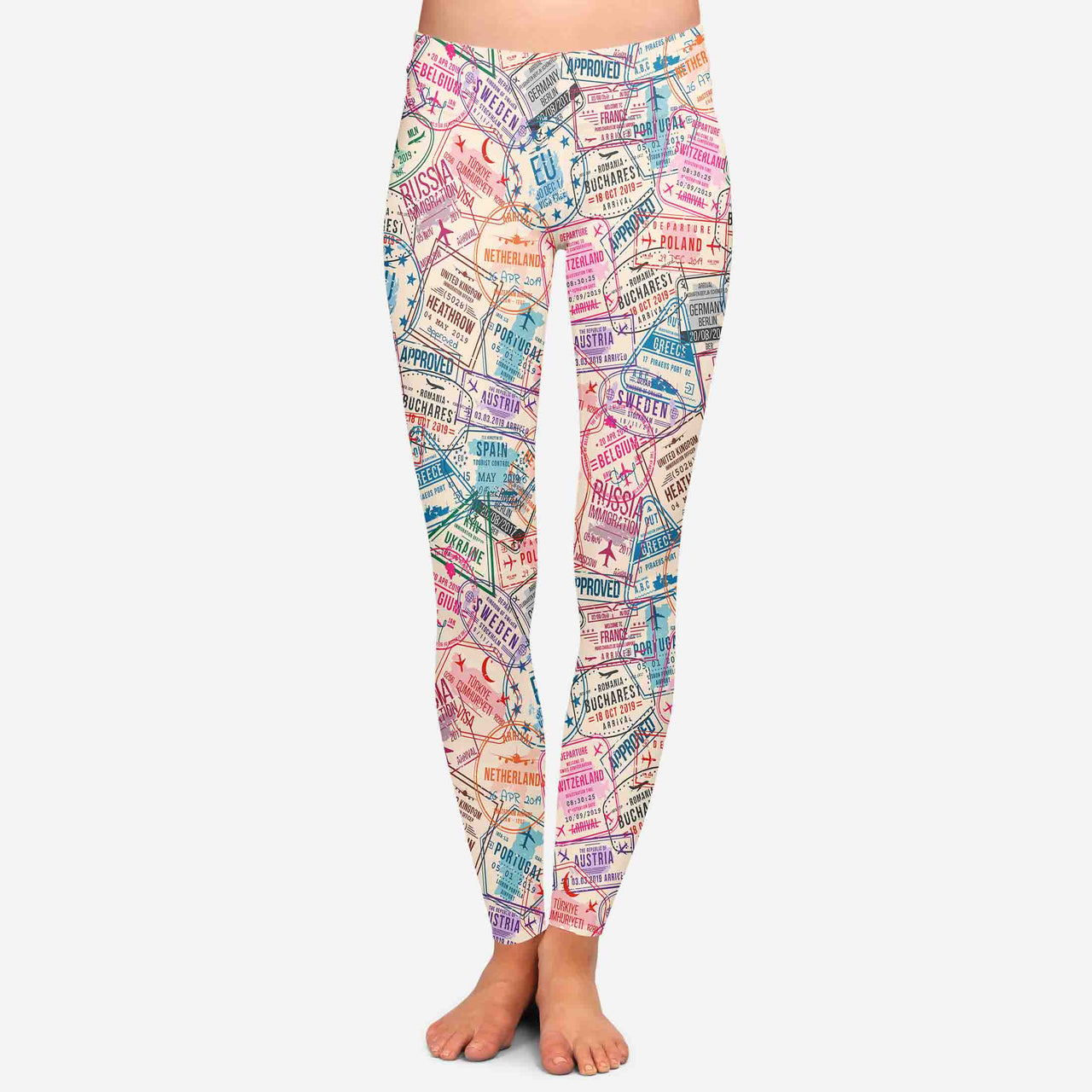 Passport Stamps Designed Women Leggins