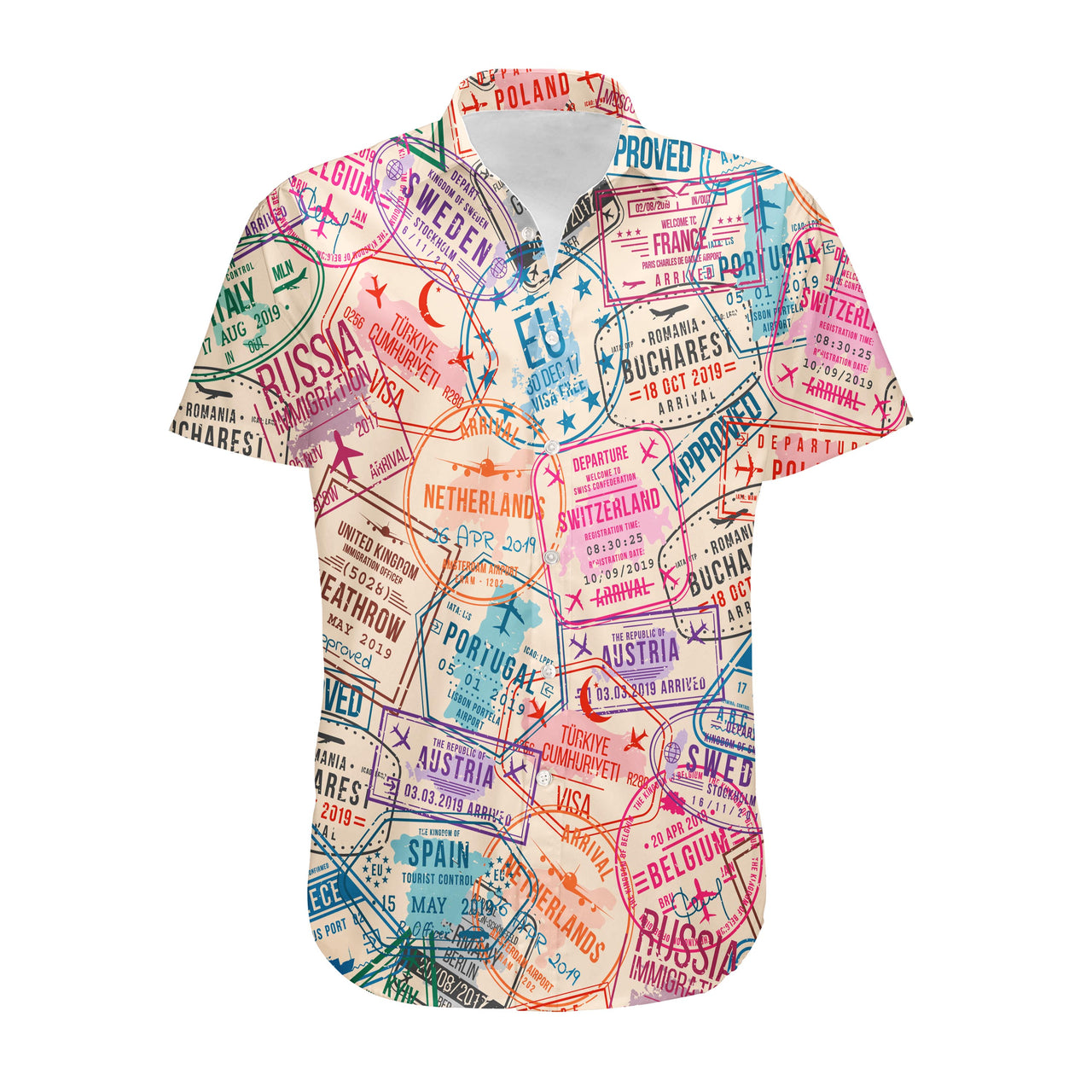 Passport Stamps Designed 3D Shirts