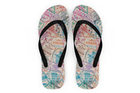 Thumbnail for Passport Stamps Designed Slippers (Flip Flops)
