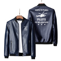 Thumbnail for People Fly Planes Pilots Fly Helicopters Designed PU Leather Jackets