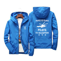 Thumbnail for People Fly Planes Pilots Fly Helicopters Designed Windbreaker Jackets