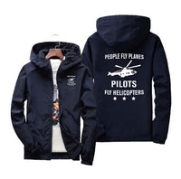 Thumbnail for People Fly Planes Pilots Fly Helicopters Designed Windbreaker Jackets