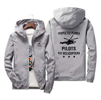 Thumbnail for People Fly Planes Pilots Fly Helicopters Designed Windbreaker Jackets
