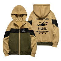 Thumbnail for People Fly Planes Pilots Fly Helicopters Designed Colourful Zipped Hoodies