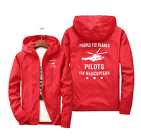 Thumbnail for People Fly Planes Pilots Fly Helicopters Designed Windbreaker Jackets