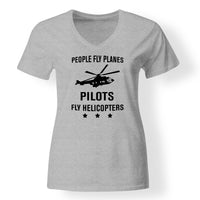 Thumbnail for People Fly Planes Pilots Fly Helicopters Designed V-Neck T-Shirts