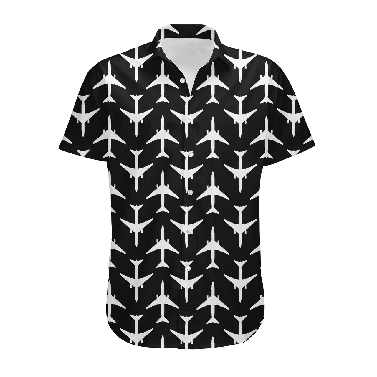 Perfectly Sized Seamless Airplanes Black Designed 3D Shirts