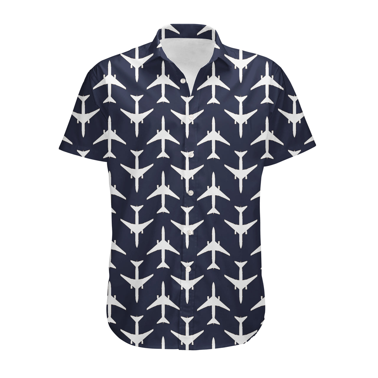 Perfectly Sized Seamless Airplanes Dark Blue Designed 3D Shirts