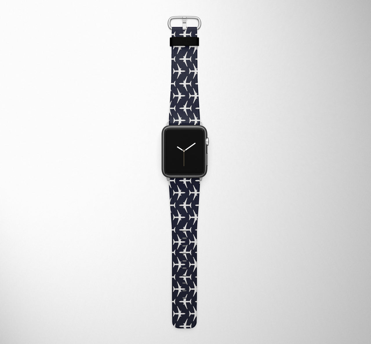 Perfectly Sized Seamless Airplanes Designed Leather Apple Watch Straps