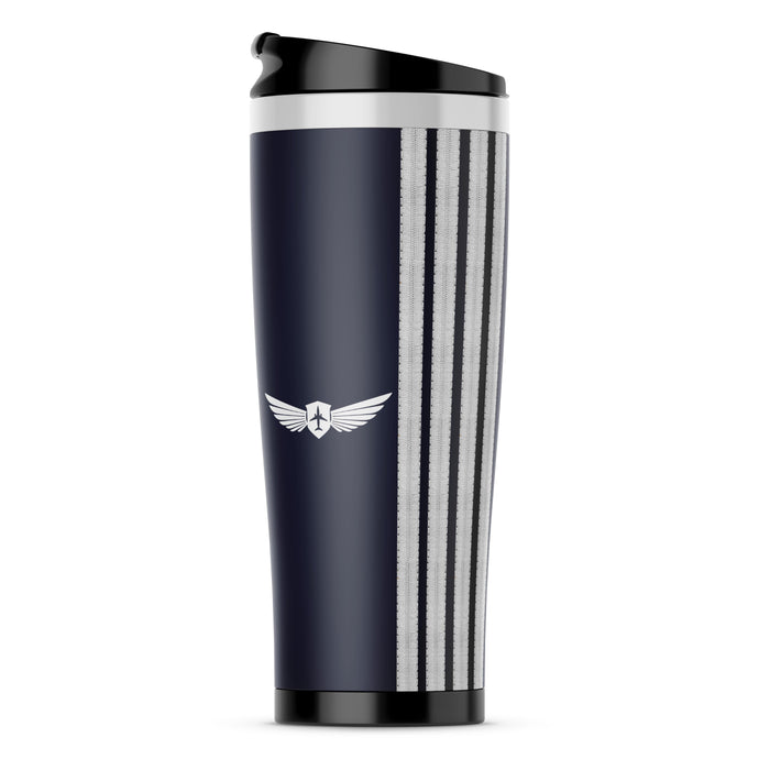 Special Silver Pilot Epaulettes (4,3,2 Lines) Stainless Steel Travel Mugs
