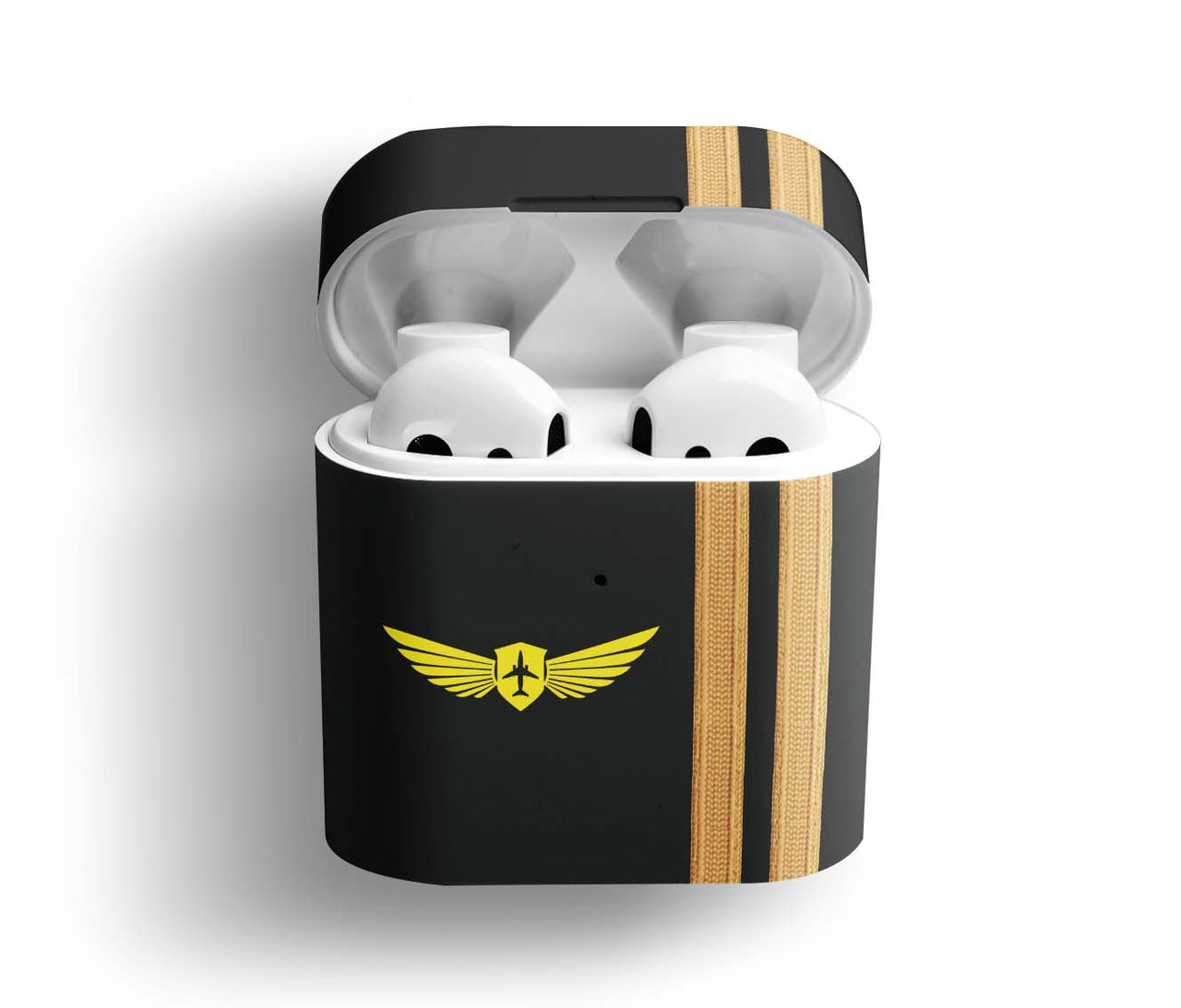 Pilot Badge & Special Golden Epaulettes (4,3,2 Lines) Designed AirPods Cases
