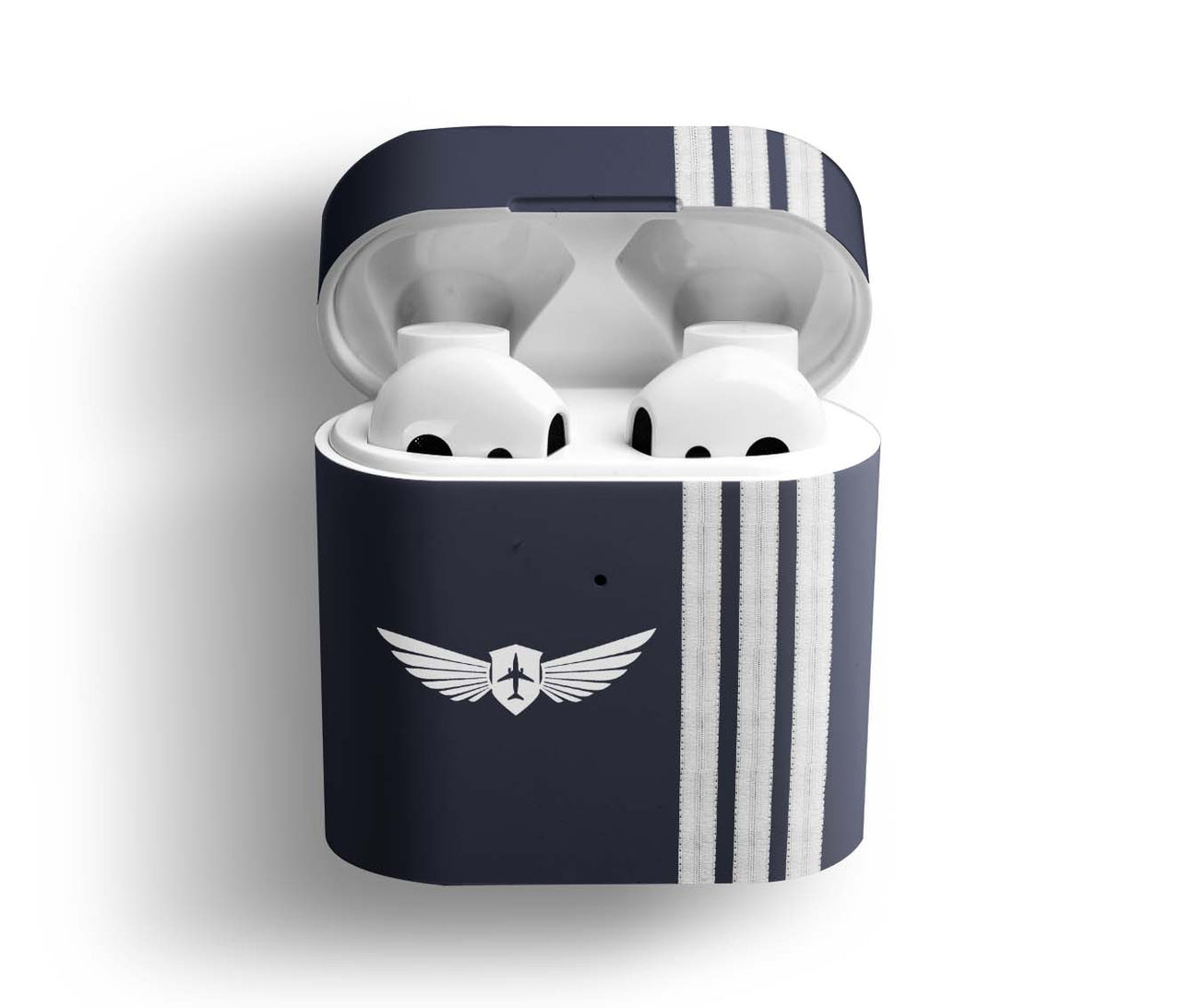 Pilot Badge & Special Silver Epaulettes (4,3,2 Lines) Designed AirPods  Cases