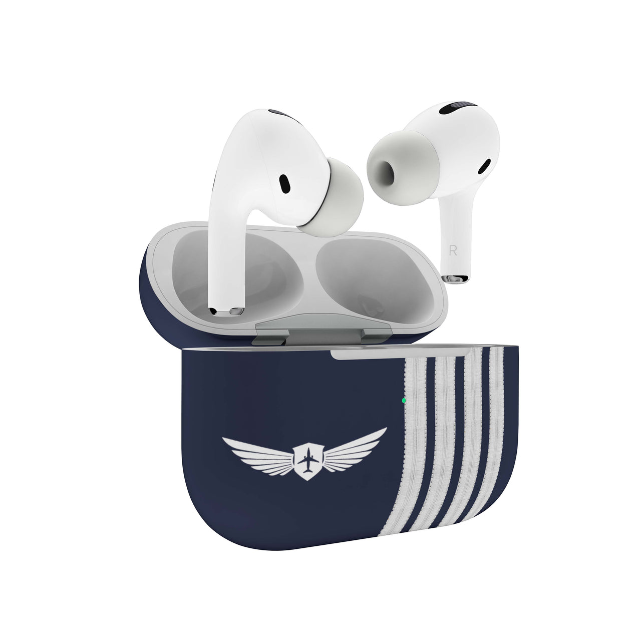 Pilot Badge & Special Silver Epaulettes (4,3,2 Lines) Designed AirPods  Cases