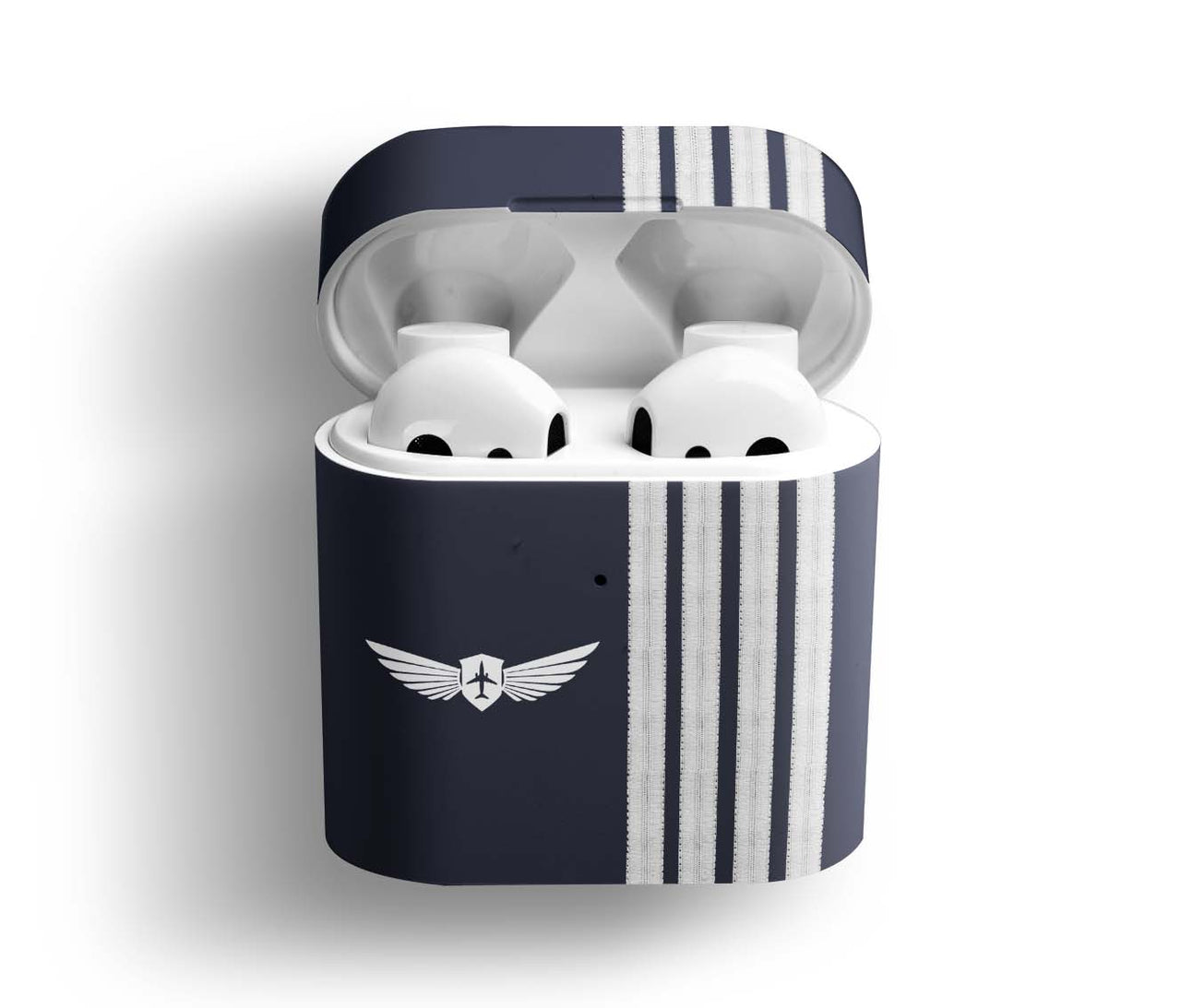 Pilot Badge & Special Silver Epaulettes (4,3,2 Lines) Designed AirPods Cases