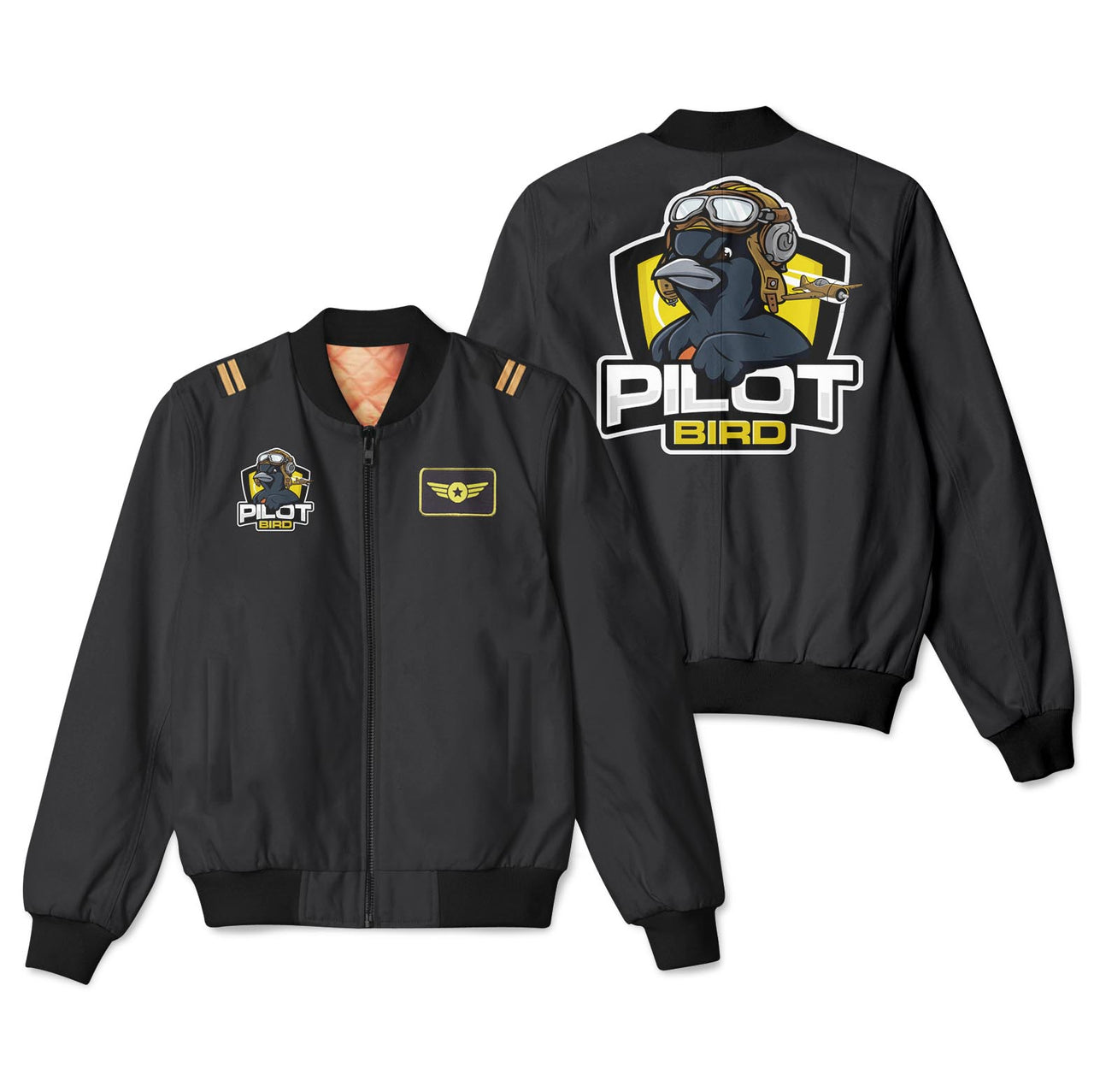 Pilot Bird Patch & Customizable Badge Designed 3D Bomber Jackets