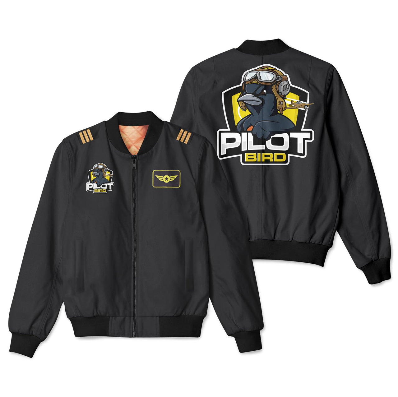Pilot Bird Patch & Customizable Badge Designed 3D Bomber Jackets