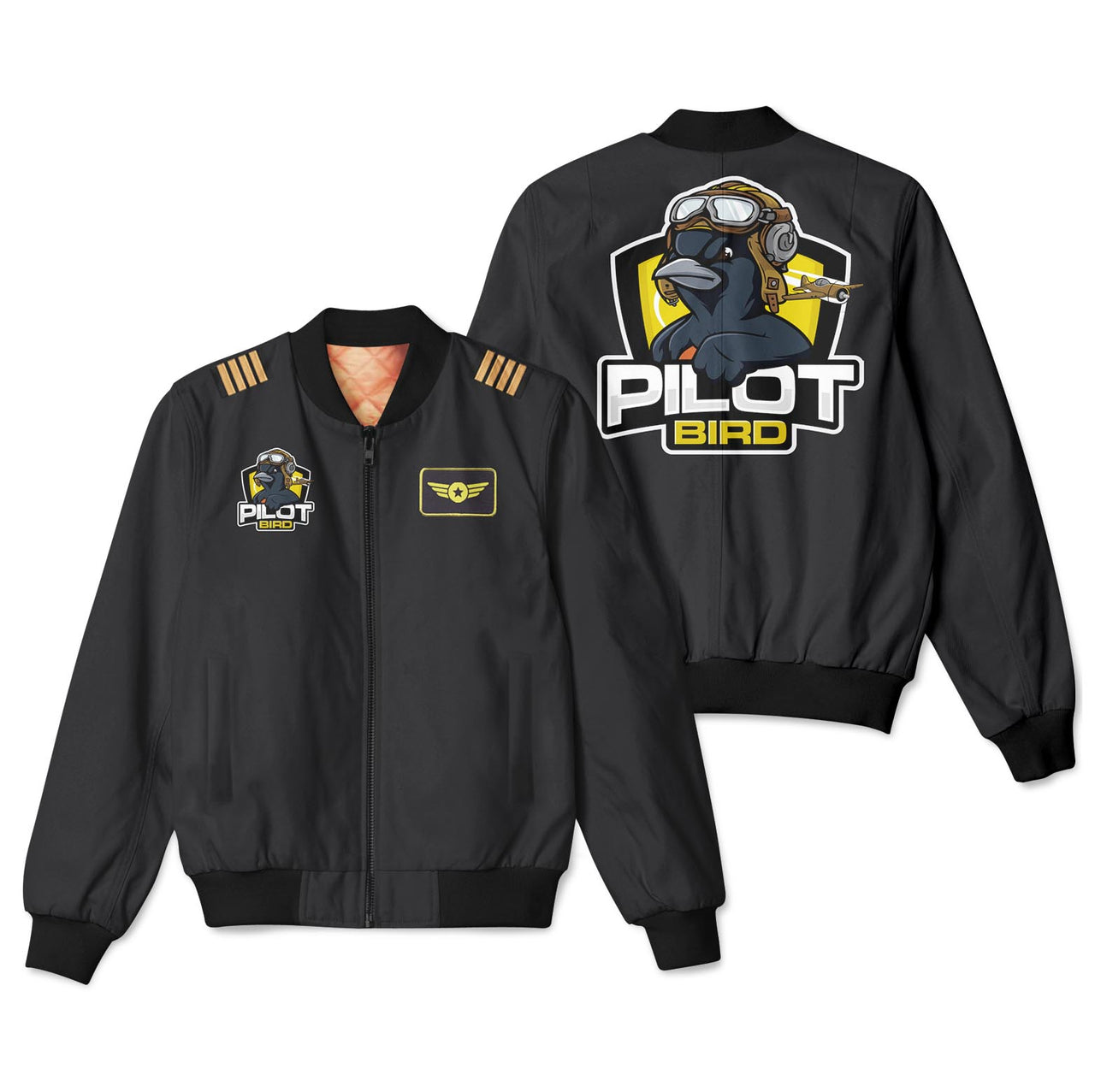 Pilot Bird Patch & Customizable Badge Designed 3D Bomber Jackets