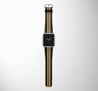 Thumbnail for Pilot Epaulette 2 Lines (Golden) Designed Leather Apple Watch Straps