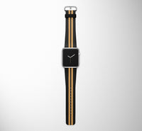 Thumbnail for Pilot Epaulette 2 Lines (Golden) Designed Leather Apple Watch Straps