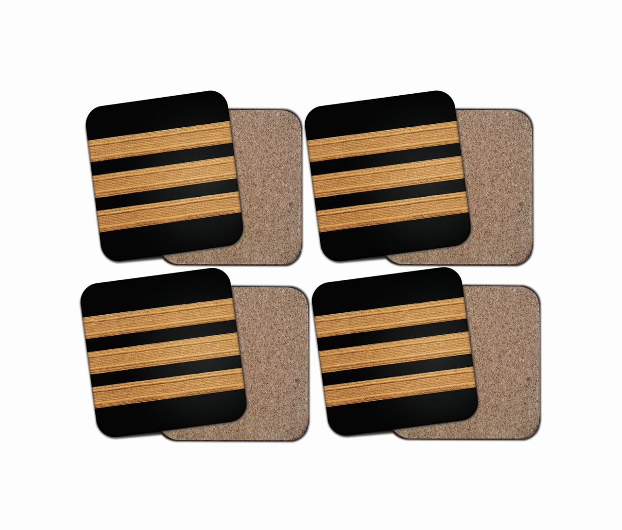 Pilot Epaulette 3 Lines Designed Coasters