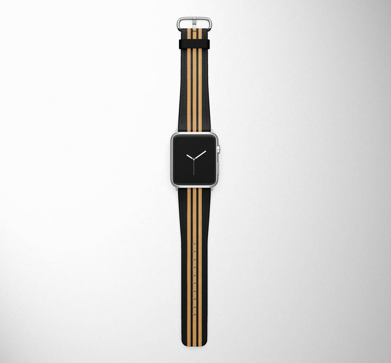 Pilot Epaulette 3 Lines (Golden) Designed Leather Apple Watch Straps