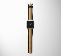 Thumbnail for Pilot Epaulette 3 Lines (Golden) Designed Leather Apple Watch Straps