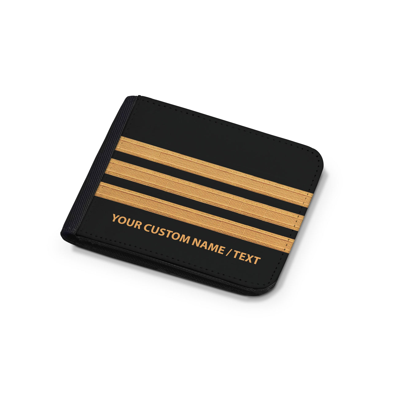 Customizable Name & Pilot Epaulettes (4,3,2 Lines) Designed Wallets