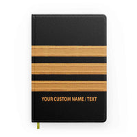 Thumbnail for Customizable Name & Pilot Epaulette (4,3,2 Lines) Designed Notebooks